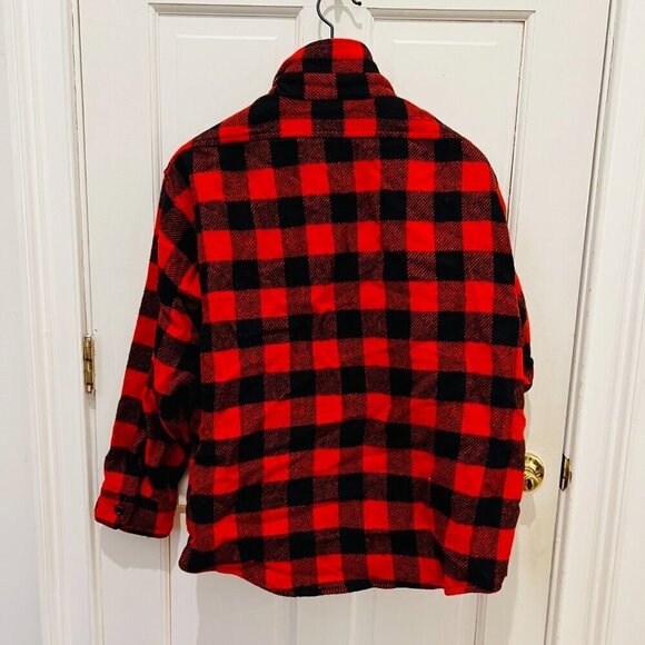 VTG Men's KING KOLE 100% Wool RED BLACK BUFFALO PLAID Button Long Sleeve Shirt L - Picture 15 of 16